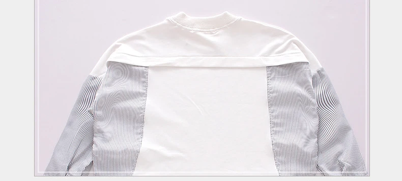 long sleeve girls tops blouses children's fashion clothing spring 2018 striped sleeve patchwork blouse shirt baby girl clothes (2)