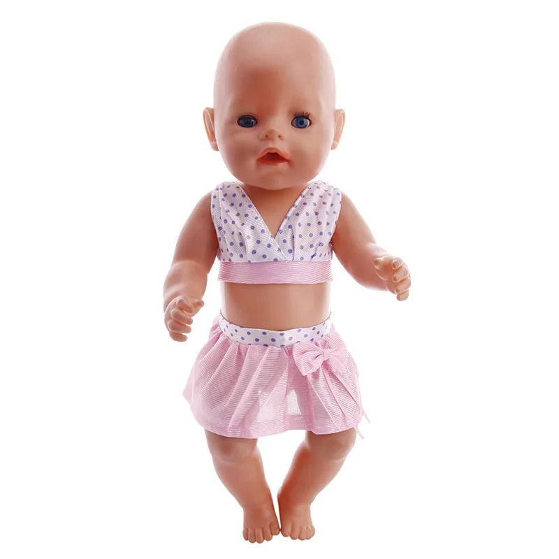LUCKDOLL милое платье с розовым галстуком бабочкой размер 18 дюймов американский 43 см