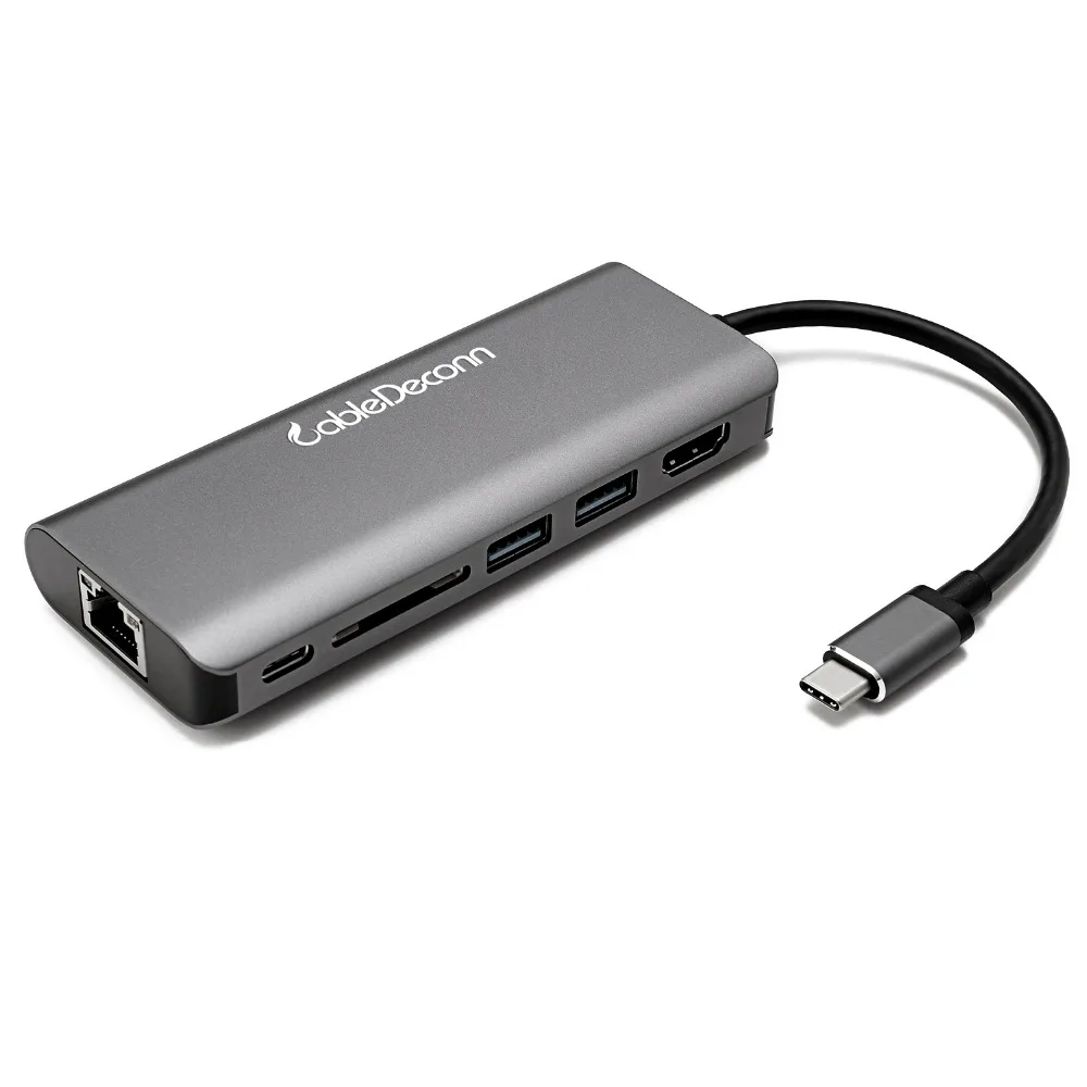 Thunderbolt 3 Hub to TF SD sd слот кардридер USB3.0 UHD HDMI 4K Gigabit Ethnernet RJ45 USB C PD для Macbook Pro Samsung S8| |