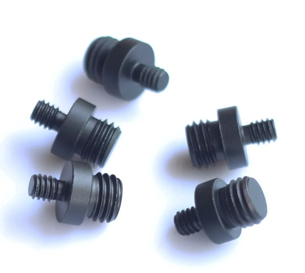 5x 1/4" 20 to M12 double Male Threaded screw Adapters for 15mm rod Rail