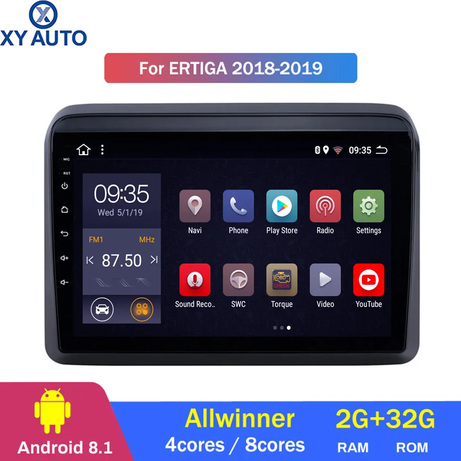 

9 inch 2.5D IPS HD multi-touch screen Android8.1 2G RAM 32G ROM NAVI For Suzuki ERTIGA 2018-2019 with Bluetooth USB WIFI SWC