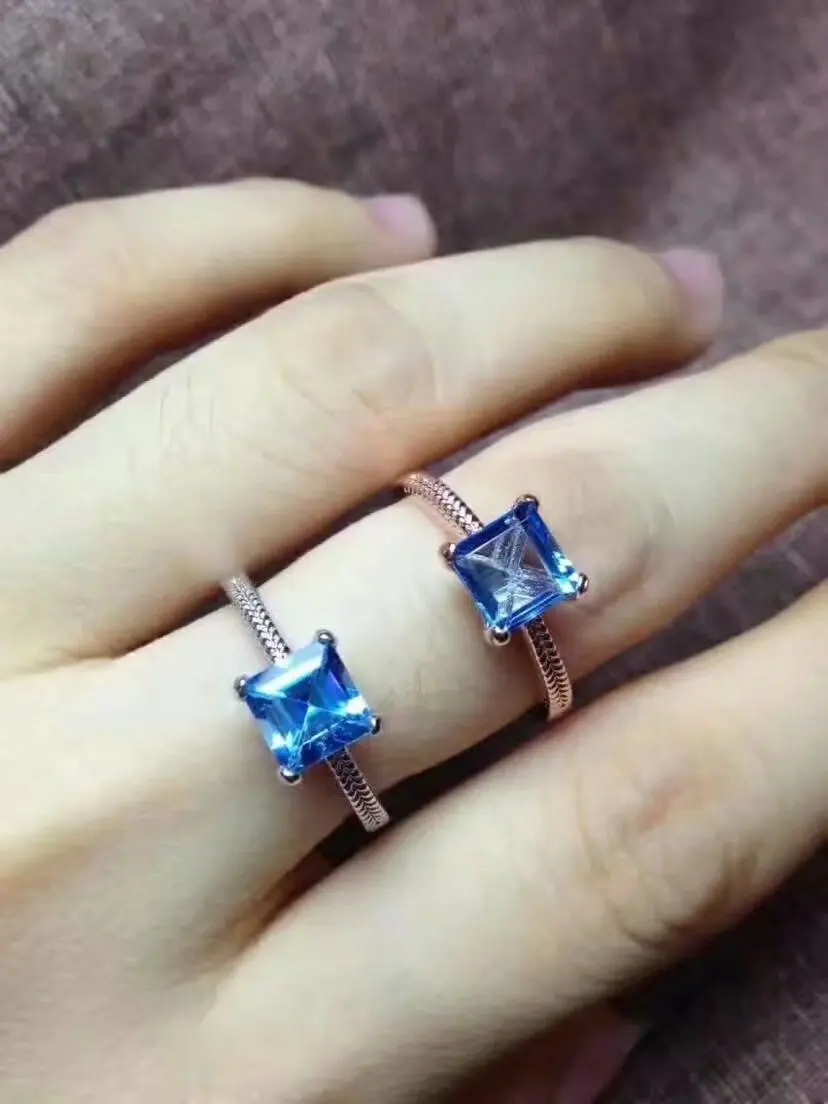 

shilovem 925 silver sterling natural topaz open rings trendy fine Jewelry anniversary new wholesale Christmas gift yhj0606222agb