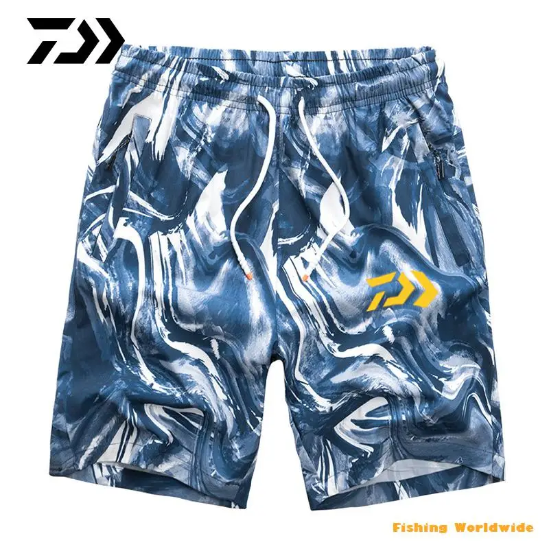 Daiwa Clothing Summer Fishing Shorts for Men Sports Breathable Cycling Beach Shorts Camouflage Casual Outdoor Fishing Shorrts
