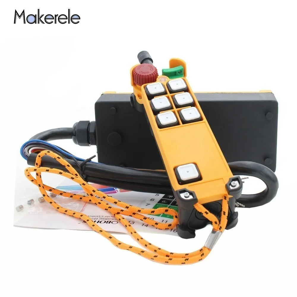 

MKHS-4S AC110V 220V DC12V 24V Crane Industrial Remote Control Wireless Transmitter Push Button Switch New Arrivals