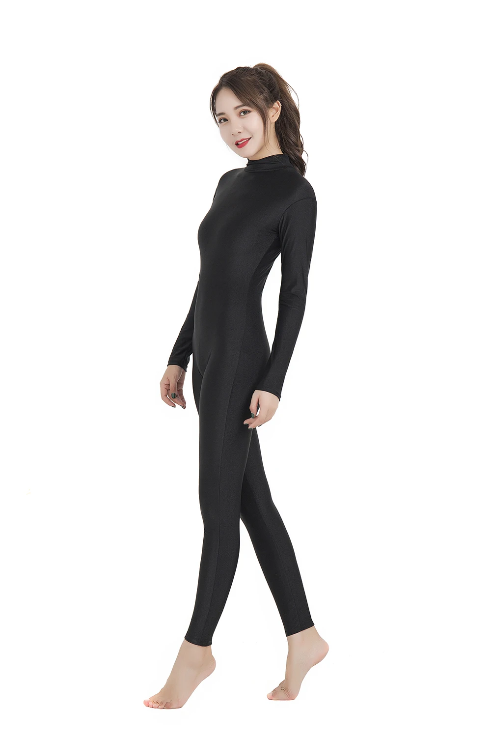 Черный гимнастический костюм SPEERISE для взрослых с длинным рукавом, спандекс, лайкра, облегающий гимнастический костюм, полная длина, женская одежда для балета