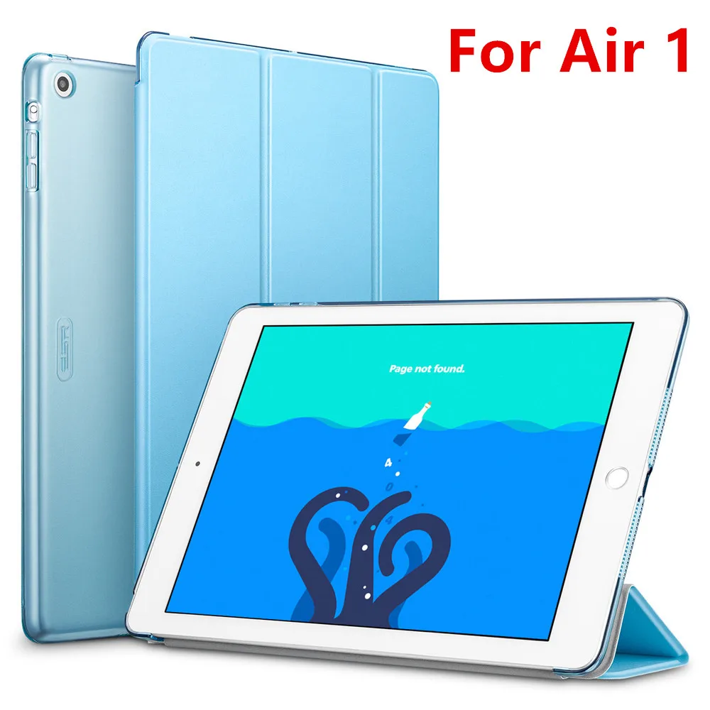 Чехол ESR для iPad Air2 Air1, жесткая задняя крышка, ультра тонкий, из искусственной кожи, умный чехол для Apple iPad Air2, многоразовая Подставка для iPad Air1 - Цвет: Sky blue for Air 1