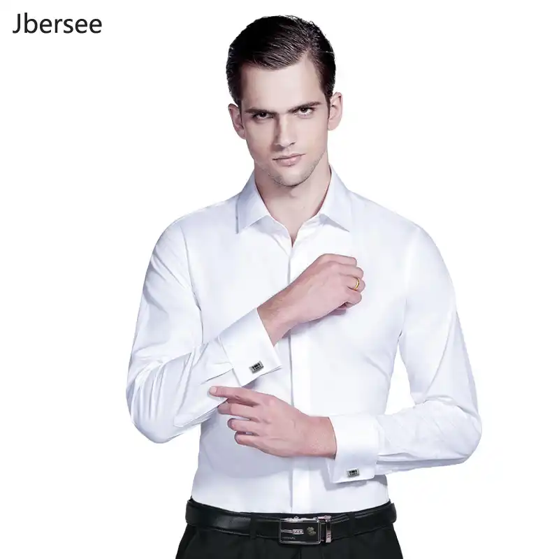 mens slim fit cufflink shirt