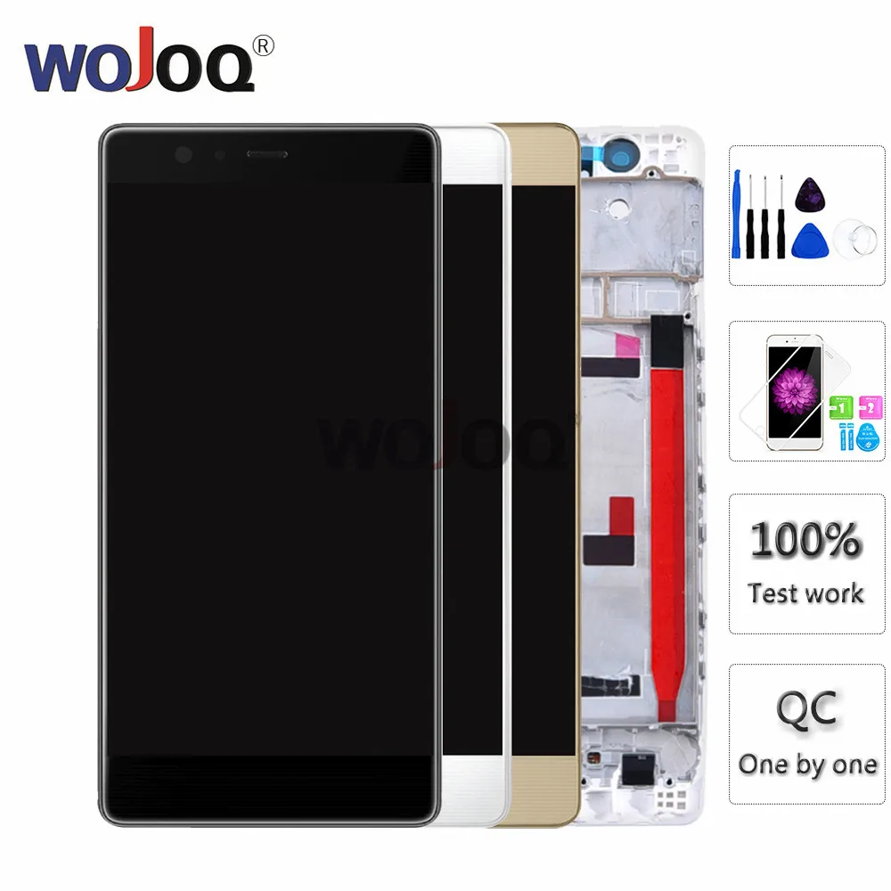 Продажа 100% новый ips font b lcd b font для huawei P9 EVA L09 дисплей сенсорный экран Замена датчика для P9 L19 L29 ЖК экран дигитайзер с рамкой