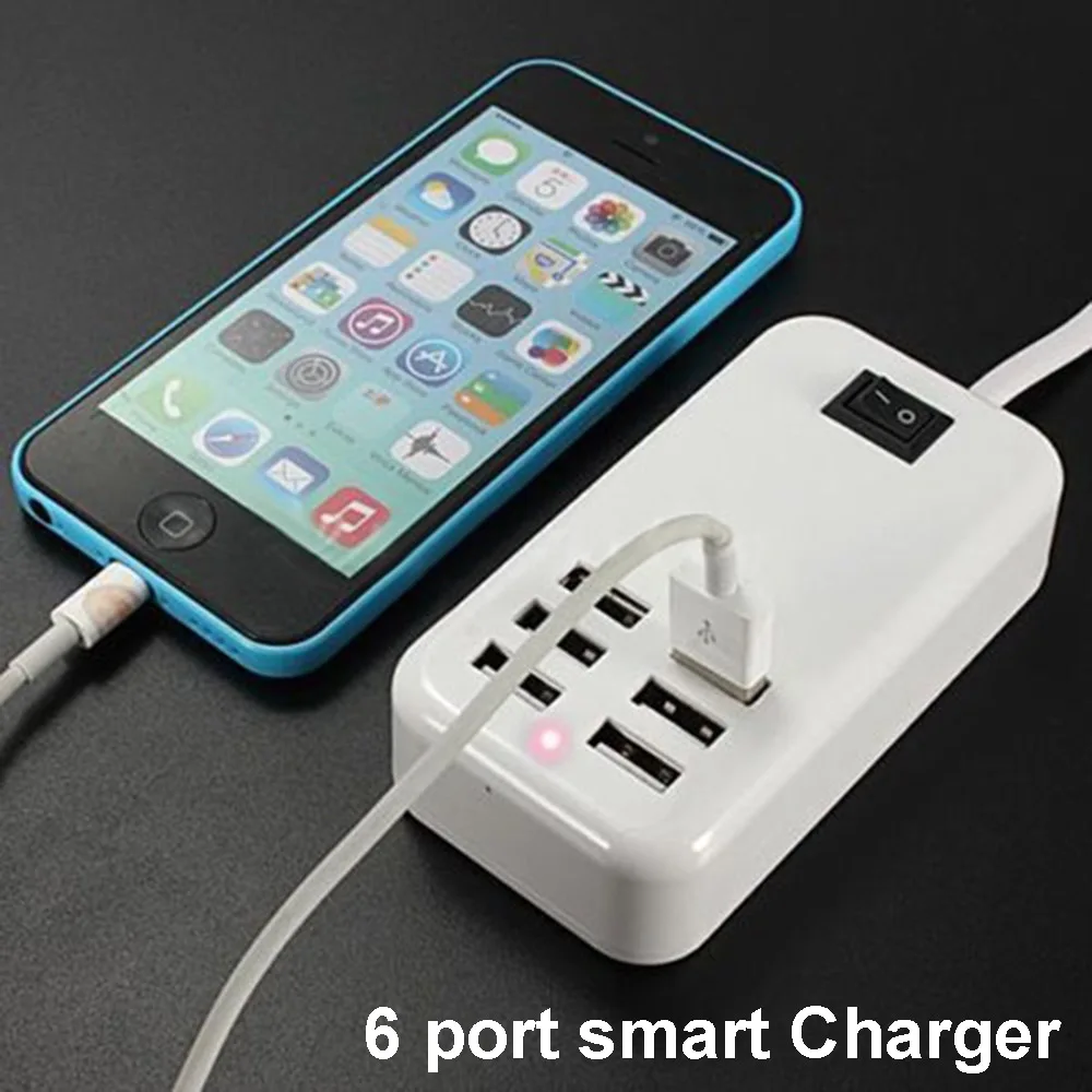 KISSCASE для всех смартфонов Pad 5 В/3 А 6 USB порт несколько настенных смарт-зарядное устройство Быстрая Зарядка адаптер EU/US Подключите телефон USB зарядное устройство