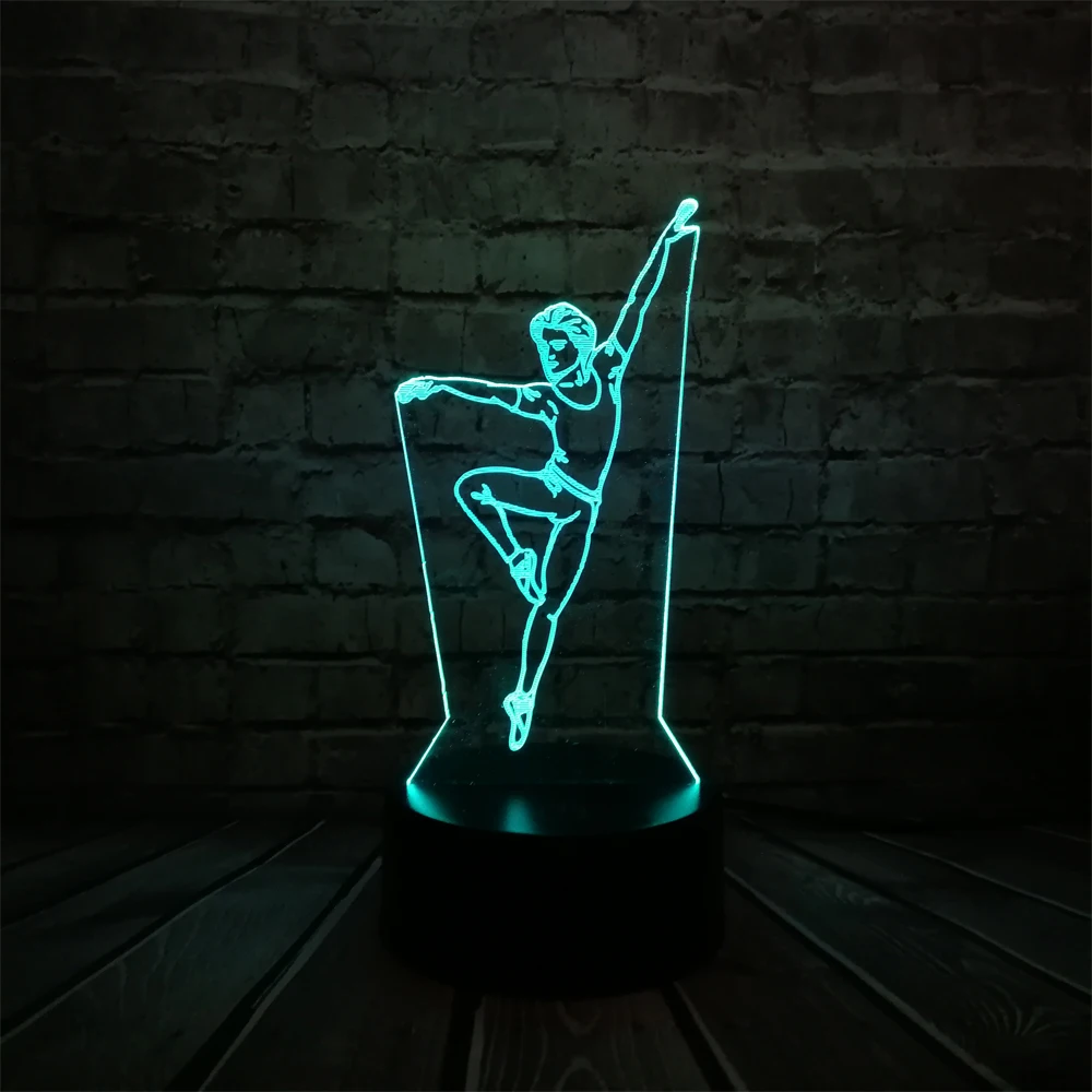 Элегантный танцор человек 3D лампа ночник светильник USB СВЕТОДИОДНЫЙ ing Mulitcolor