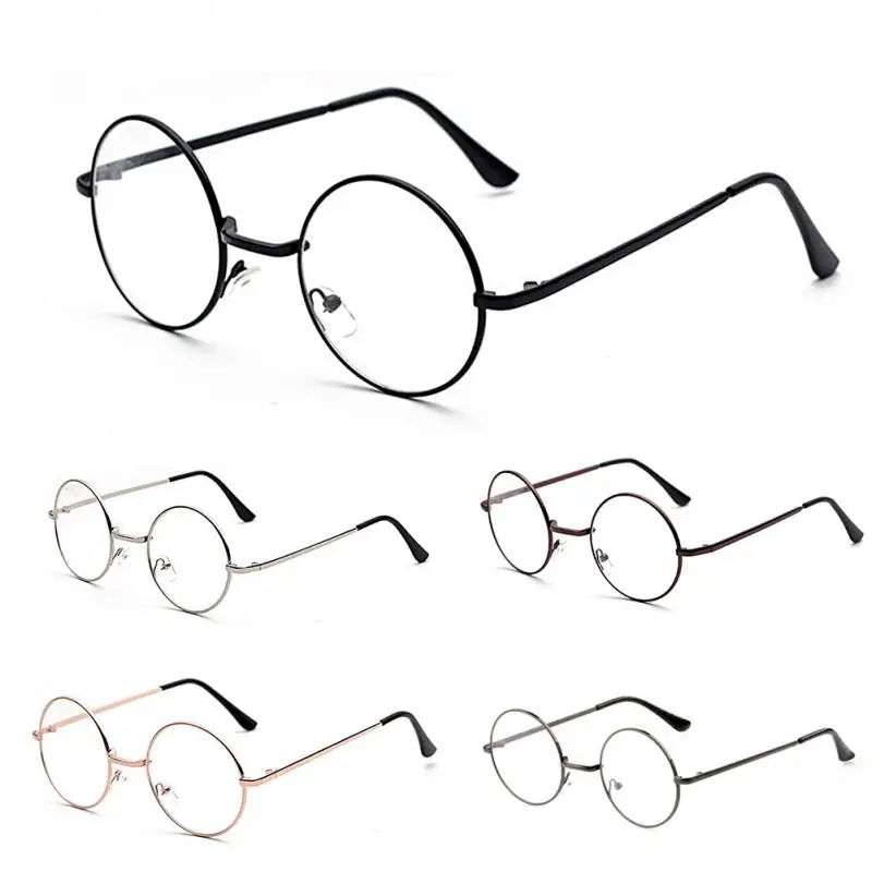 Женские очки, Ретро стиль, круглая металлическая оправа, женские оптические прозрачные очки, унисекс, Harajuku, оправы для очков для мужчин