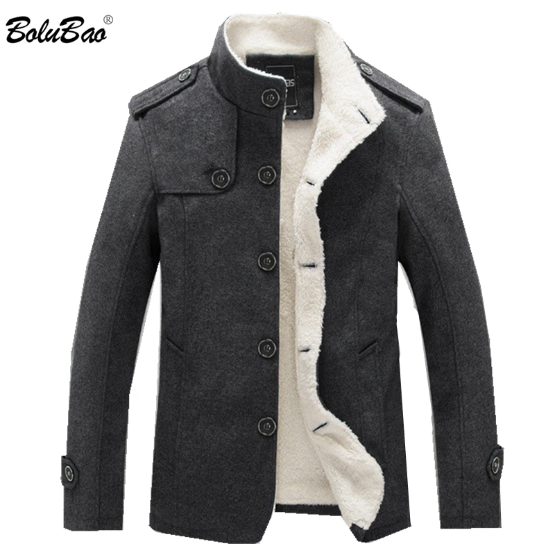 BOLUBAO Brand Men Wool Blend Coats 2020 Winter Fashion Men's Solid Color High Quality Coat Clothing Male Thick Warm Overcoat