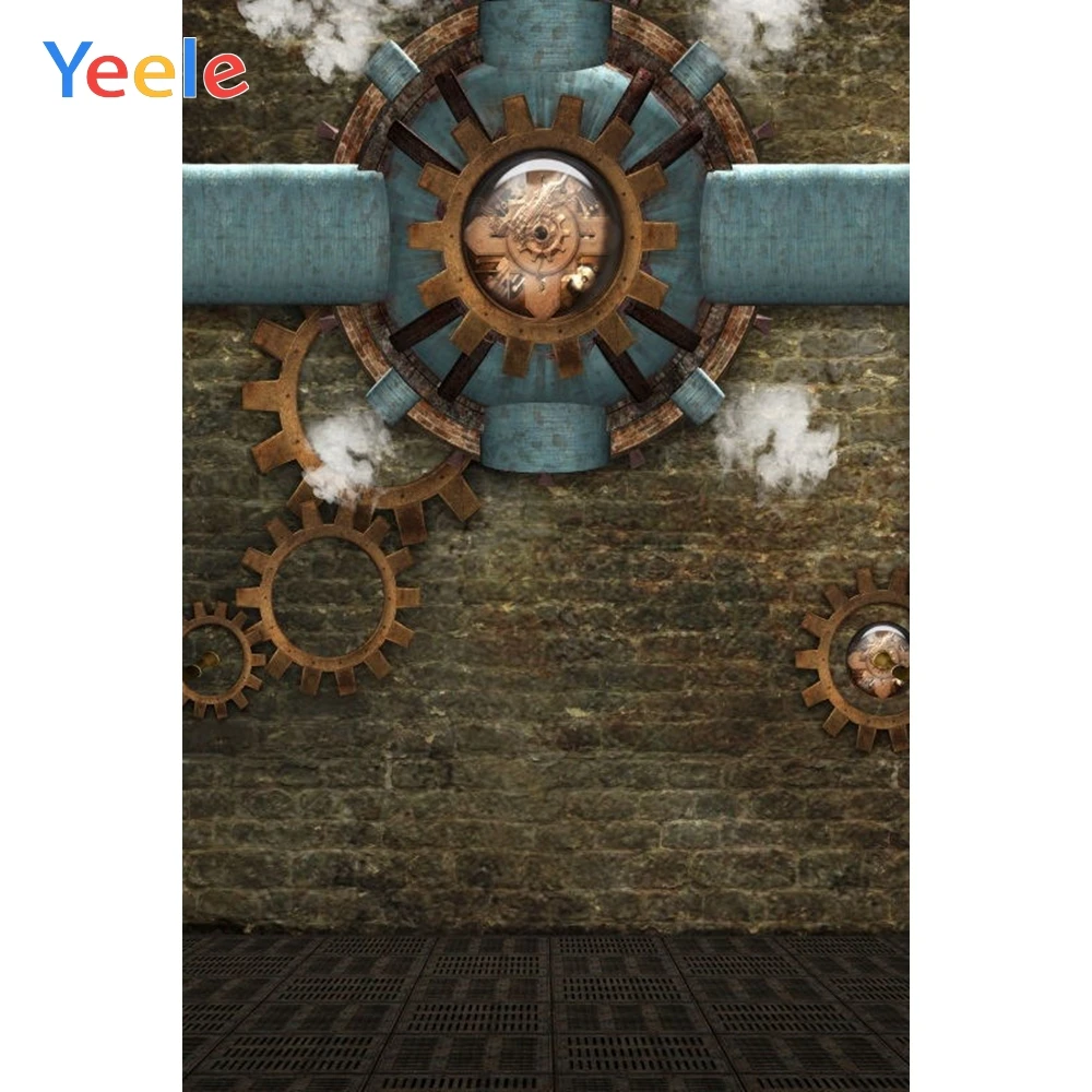 

Yeele Steam Punk Photographic Backgrounds Retro Gear Underground Pipe Brick Wall Baby Photography Backdrops For The Photo Studio