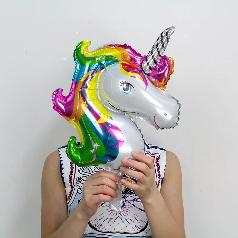 50 шт. мини Rainbow Unicorn вечерние Фольга воздушные шары баллон для Днем Рождения» вечерние украшения детей Baby Shower девушка лошадь globos - Цвет: mini rain unicorn