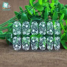 Rocooart Y5312-5335, ультратонкие прозрачные наклейки для французского дизайна ногтей, кружевные наклейки для дизайна ногтей, белые цветы, декоративные наклейки для ногтей