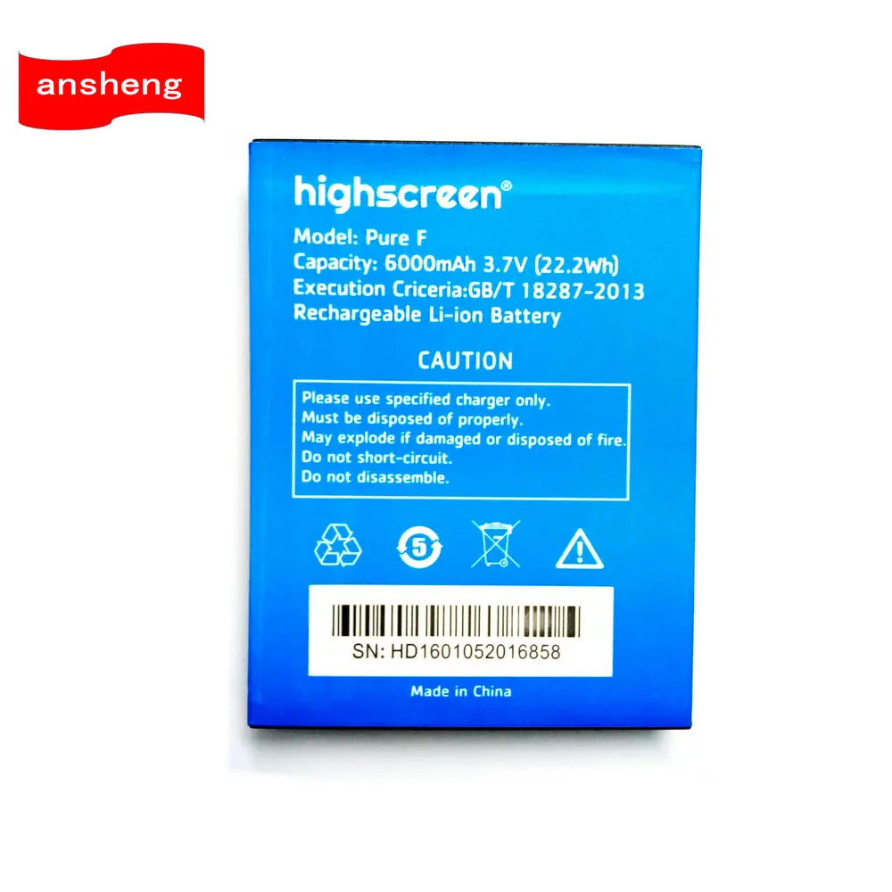 

High Quali 6000mAh Pure F Battery For Highscreen Boost 2 Boost2 Smartphone