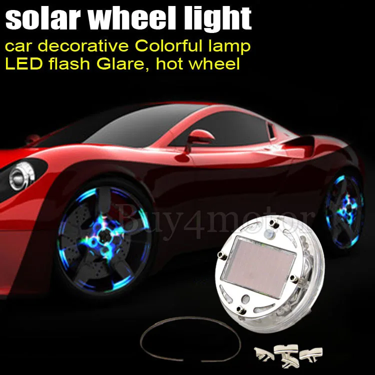 

4PCs Auto Colorful RGB Waterproof flash Light Car Solar Power energy Light Lamp 12 LED Wheel Tire decorative Lightings #4509*4