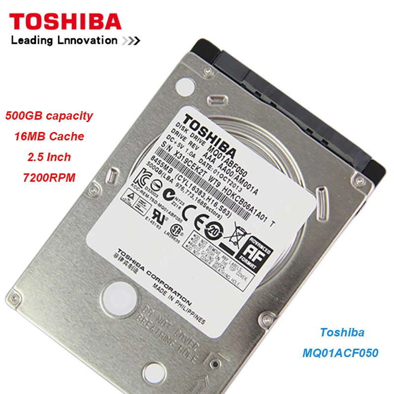  Disco duro Original Toshiba 500GB MQ01ACF050 SATA de alta velocidad 7200RPM 16MB Cache 7mm 25 