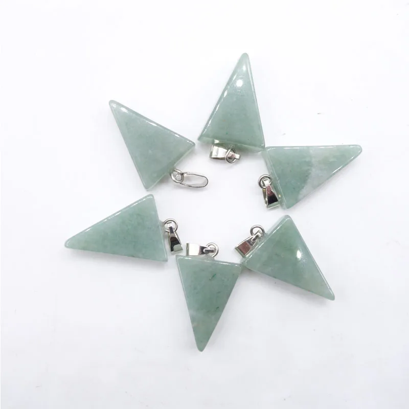 Натуральный камень оникс Треугольники шармы, ожерелья, подвески ювелирные подвески маятники делая смешанных цветов 24 шт./лот