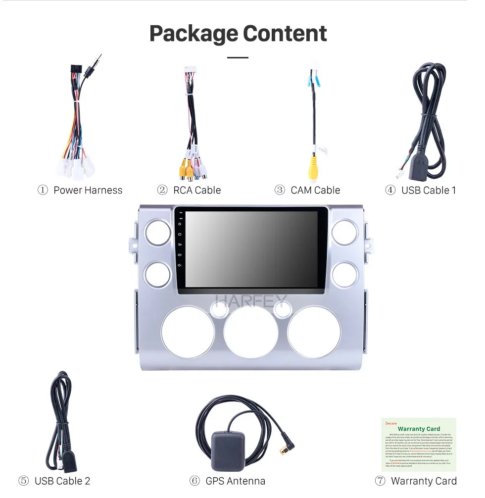 Best Harfey HD Touchscreen 9" Android 8.1 for 2007-2018 Toyota FJ CRUISER Car Stereo GPS Navigation Bluetooth 3G WiFi DVR DAB+ SWC 18