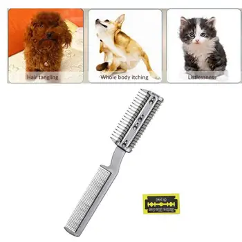 

Pet Grooming Comb Double-headed Blade Cat Dog Hair Removal Massaging Pet Cleaning Beauty Thinning Tool