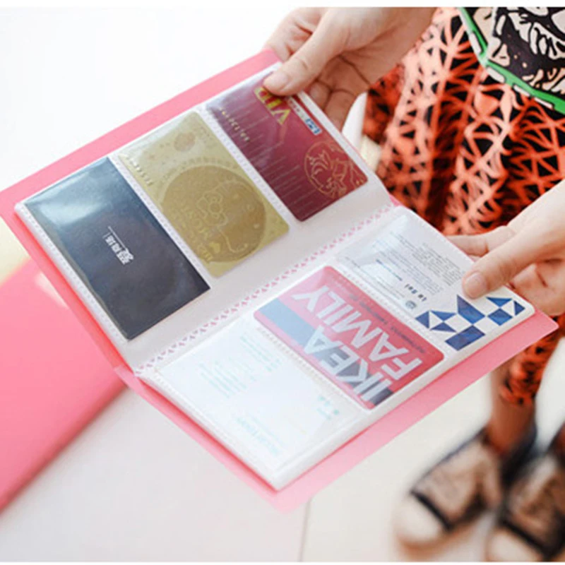 

Women's Business card holder card 60 Case Organizer Sheets cute Business Name ID Bank Credit cards women men's Photo folder