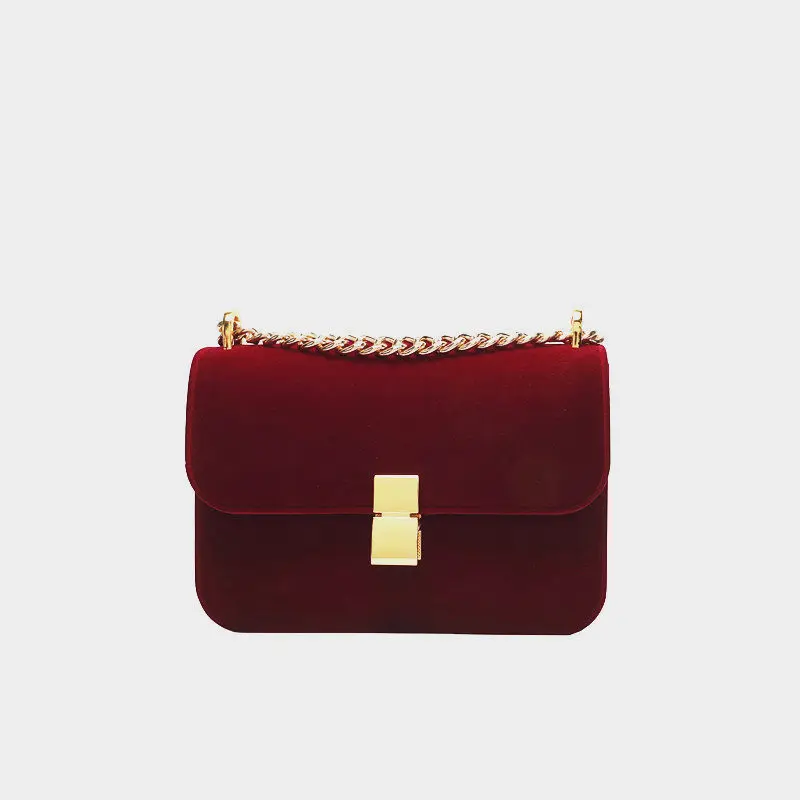 

2019 New Autumn and Winter Vintage Velvet Chain Shoulder Messenger Bags High Quality Women Handbags Clutch Purses Sac A Main