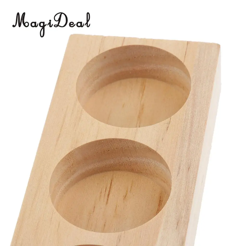 Natural Wood Essential Oils Box Display Case Holder Stand Organizer with 6pcs Roll On Refillable Empty Glass Bottles