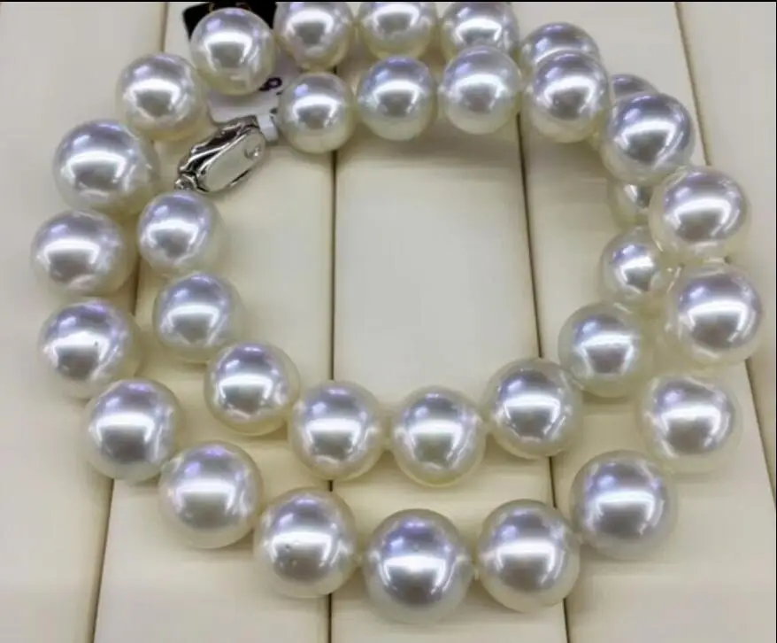 

Wholesale price Details about gorgeous huge AAAA12-13mm south sea round white pearl necklace 18inch 925s