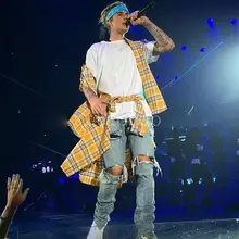 Best Hi Street FOG Fear of God long Sleeve Yellow Tartan plaid shirt JUSTIN BIEBER streetwear casual plaid shirts