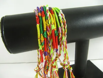 

Wholesale 50pcs mixed simple fashion color woven chain bracelet wristband