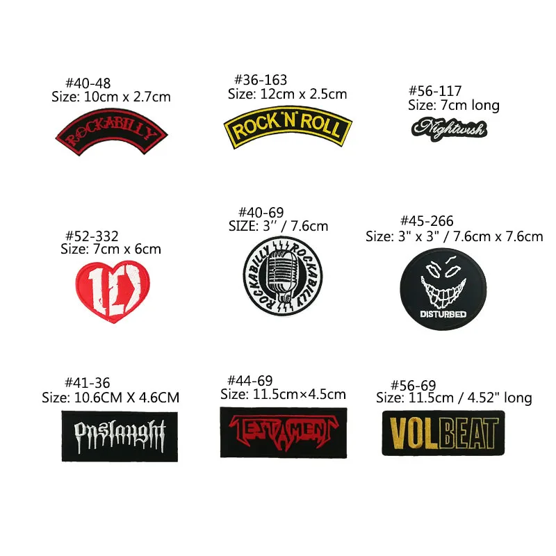 

ROCKABILLY MICROPHONE ROCKABILLY Rock n Roll ONSLAUGHT 1D HEART ONE DIRECTION Embroidered iron on patch