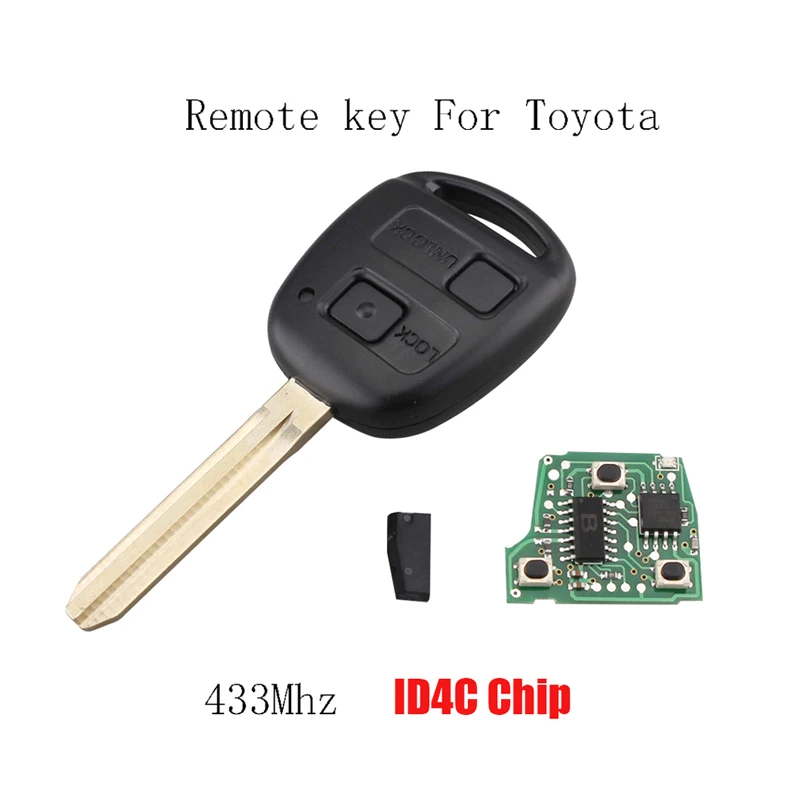 GORBIN 433 МГц 2 кнопки дистанционного ключа автомобиля для RAV4 Prado Tarago 2003 2004 2005 2006 2007 2008 2009 4C или 4D67 чип ключ