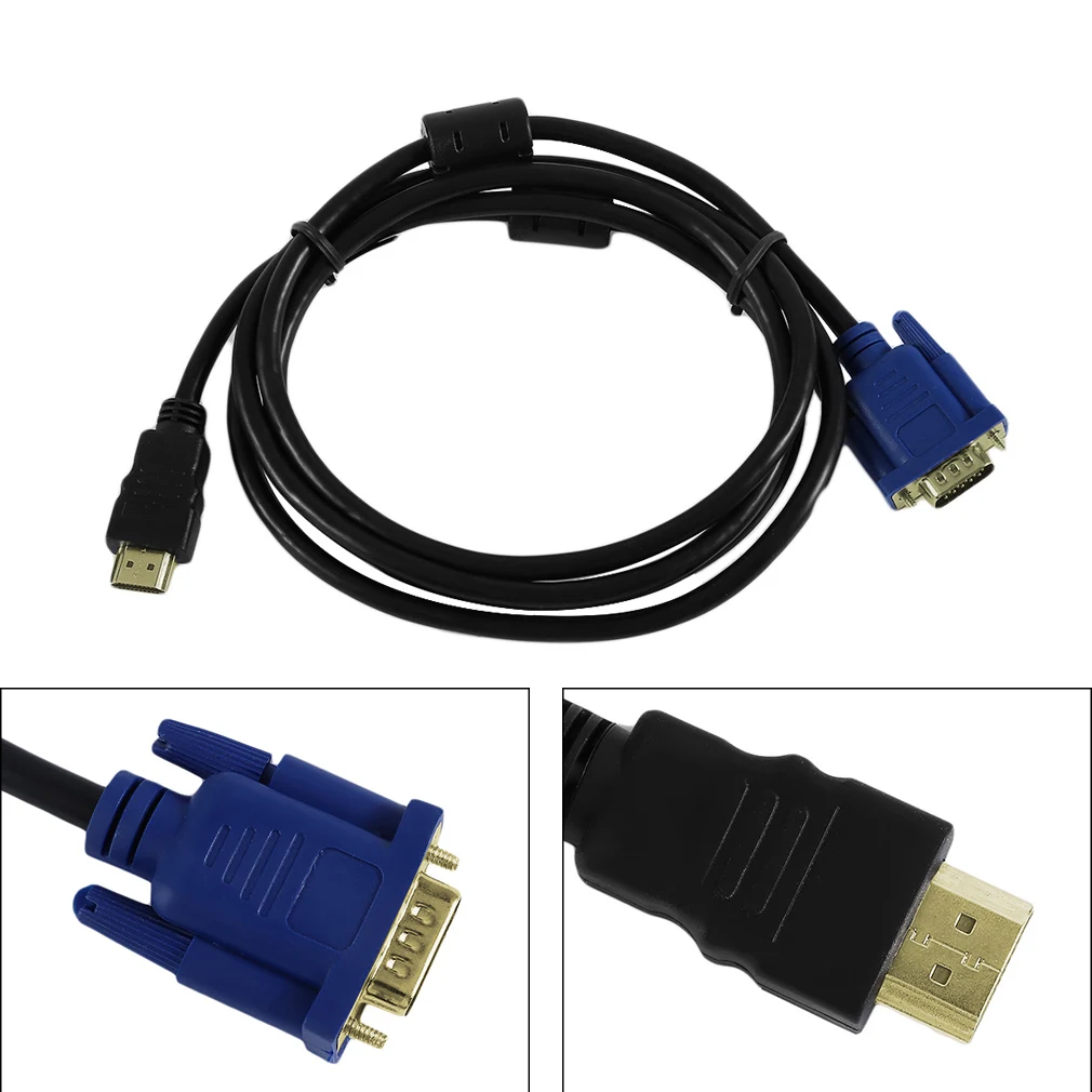 1,8/3 метра HDMI к VGA Кабель 15Pin адаптер папа к папа видео 1024x768 p Высокое разрешение супер быстрая скорость передачи данных