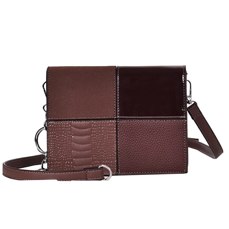 brown Opaca Borsa Selvaggio Tendenza Nero Il Sacchetto Piccola Diagonale Modo Piazza Spalla Di Nuova 6OcFT5wqT