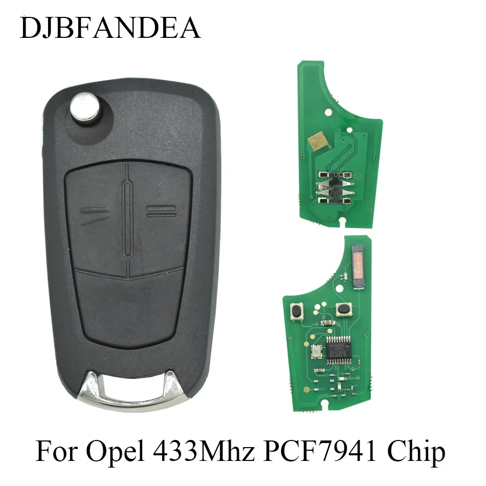 

DJBFANDEA 2 Buttons 433MHz PCF7941 Chip Remote Key For Opel Zafira B (2005 - 2012) Astra H (2004 - 2010) With HU100 Uncut Blade