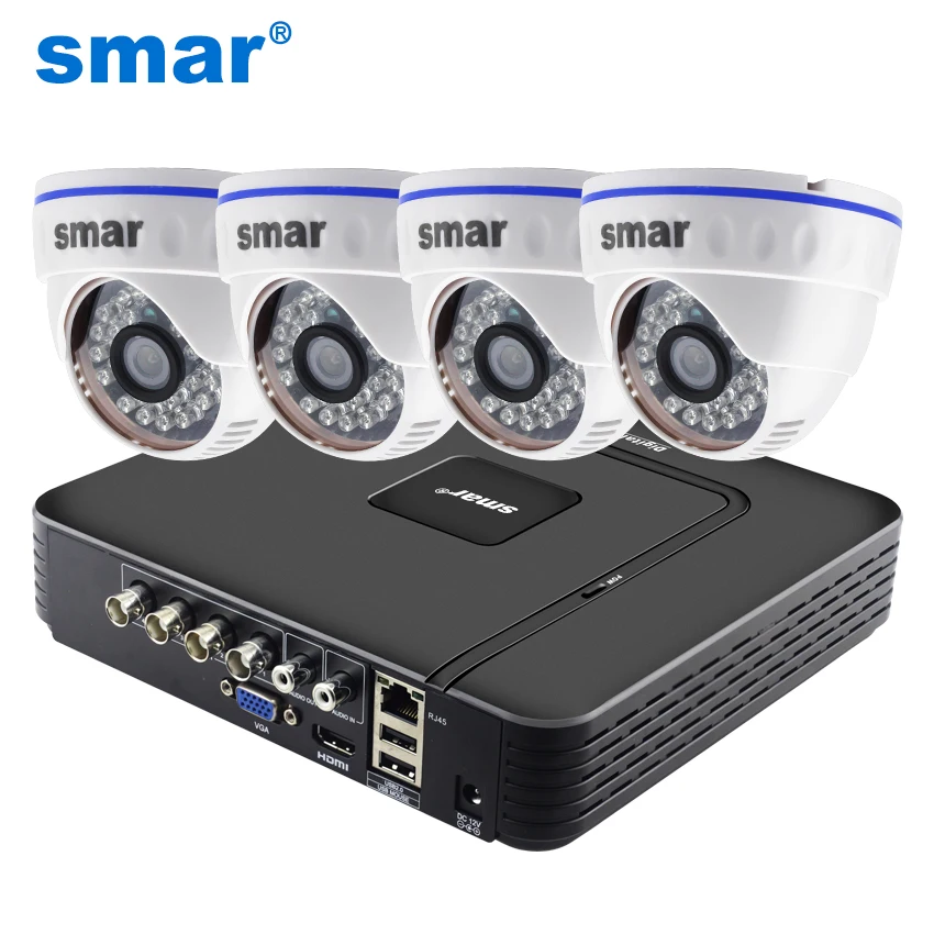CCTV 4CH Hybrid DVR система видеонаблюдения 720P 1080P комплект камеры AHD дневная и Ночная