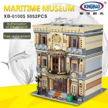 XingBao 01005 блоков 5052 шт. подлинной творческой MOC город серии морской музей набор строительных блоков Кирпичи игрушки модель подарки