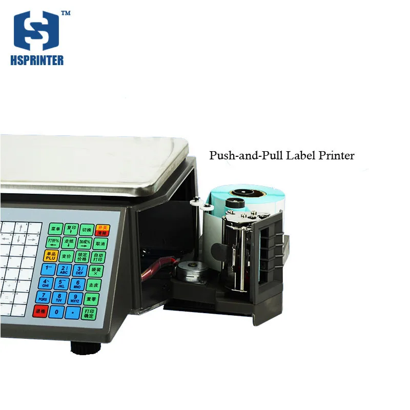30KG price label printing Electronic weighing scale for supermarket fruit shop meat shop with 10000 PLUs data storage capacity