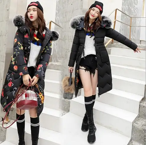 De Long Épais Chaud Coton À Le Mode Femmes Vers D'hiver Fourrure Fr3002 grey Black Pardessus Femme Green Manteaux Grand Capuchon Manteau Vestes army Parkas red white Bas qCIwC7