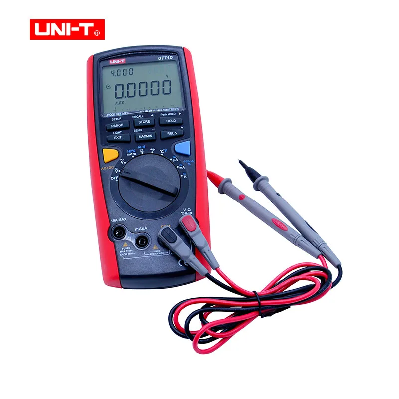 

Auto range Digital MultiMeter UNI-T UT71D AC DC Volt Ampere Ohm Capacitance Temp Meter with double backlight display
