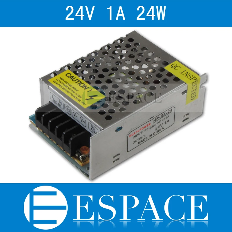 

Best quality 24V 1A 24W Switching Power Supply Driver for LED Strip AC 100-240V Input to DC 24V free shipping
