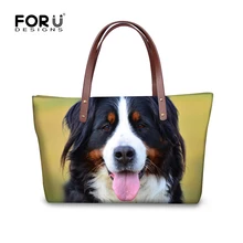FORUDESIGNS/женские большие сумки с принтами собак в Бернском стиле; женская большая сумка на плечо для шоппинга; брендовая дизайнерская сумка-тоут; основной мешок