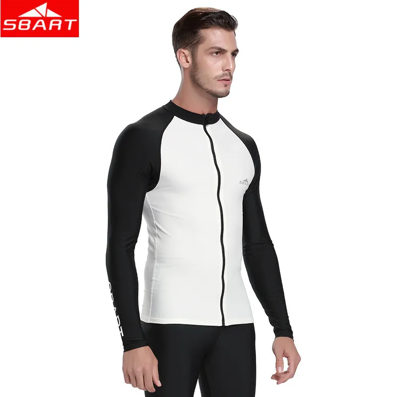 

SBART Snorkeling Diving Wetsuits Top Swimwear Lycra Long Sleeve Zipper Windsurfing Surfing Rush Guards Wetsuits Jacket Swimsuits