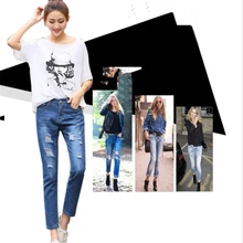 Женские весенние джинсы-шаровары, женские хлопковые широкие брюки до щиколотки, брюки, женские летние свободные брюки, большие размеры