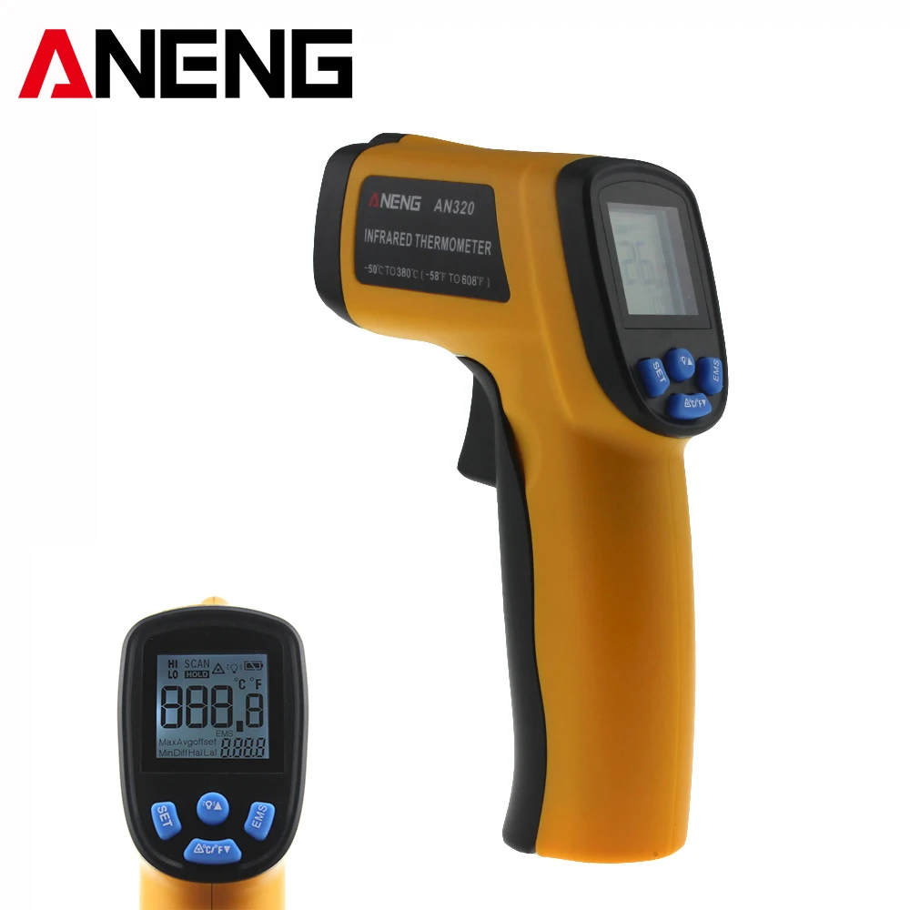 ANENG AN320 Fahrenheit Digital infrared Thermometer Pyrometer laser