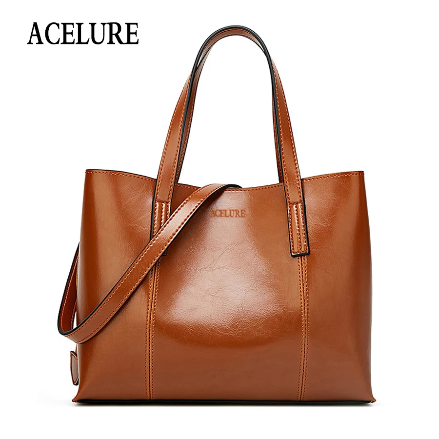 

ACELURE Soft Handle Handbags For Women Solid Color Pu Leather Shoulder Bags For Female Simple All-Match Ladies Crossbody Bags