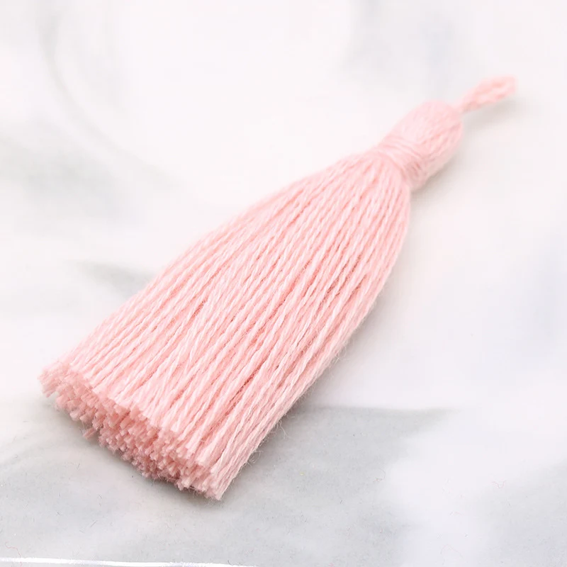 20PC 6CM Mini Pure Cotton Tassel Home Textile Curtain Clothing Pendant Tassels DIY Jewelry Making Charms Pendants Craft Tassels - Цвет: Pink