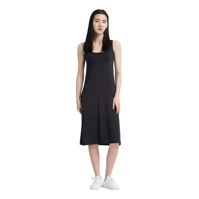 

Cotton Women Solid Colour Soft Sleepwear Women Cozy Sleeveless Nightgown Sleep Lounge Dresses Padded Home Tank Dresses