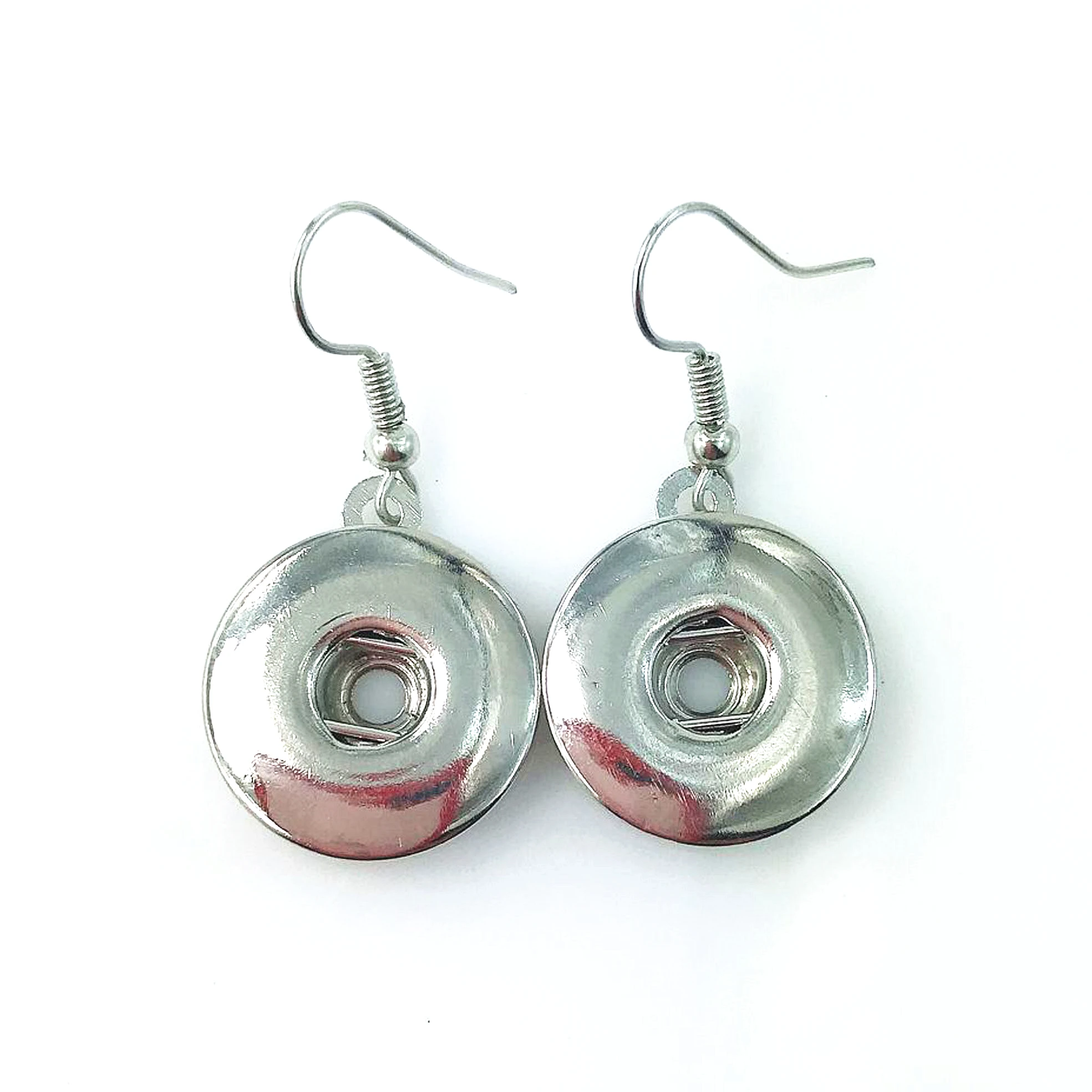 

High Quality snap button hook earrings 18mm snap button drop earrings for DIY interchangeable Snap charm women jewelry
